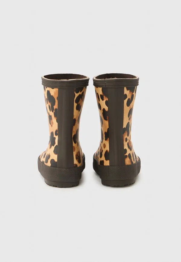 Детские сапоги унисекс с леопардовым принтом Hunter Original, Chocolate Brown — фото 3