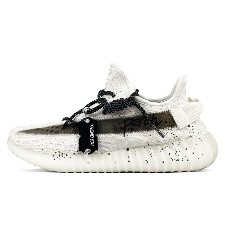 Yeezy Boost 350 V2 Износостойкие низкие повседневные кроссовки Unisex White Black Adidas Originals
