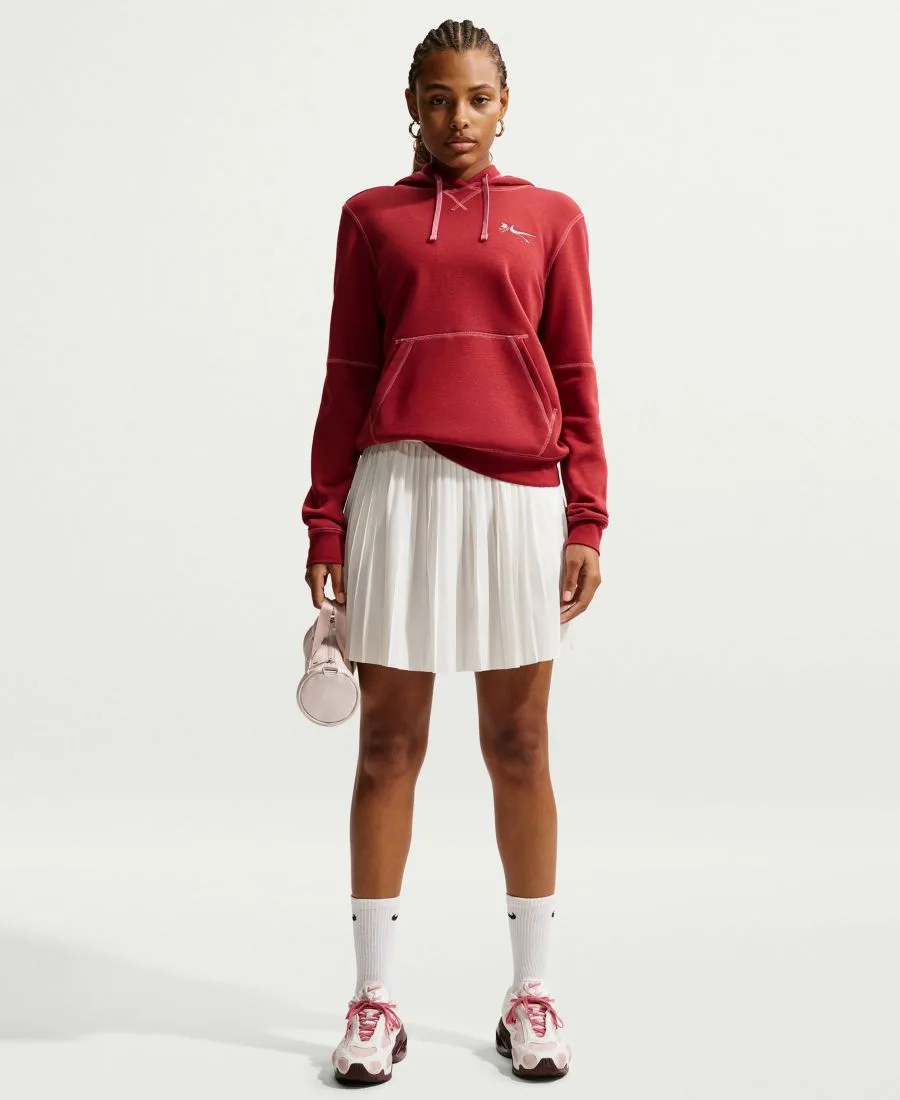 Женская толстовка с капюшоном из мягкого флиса Nike, Team Crimson/Peony — фото 2