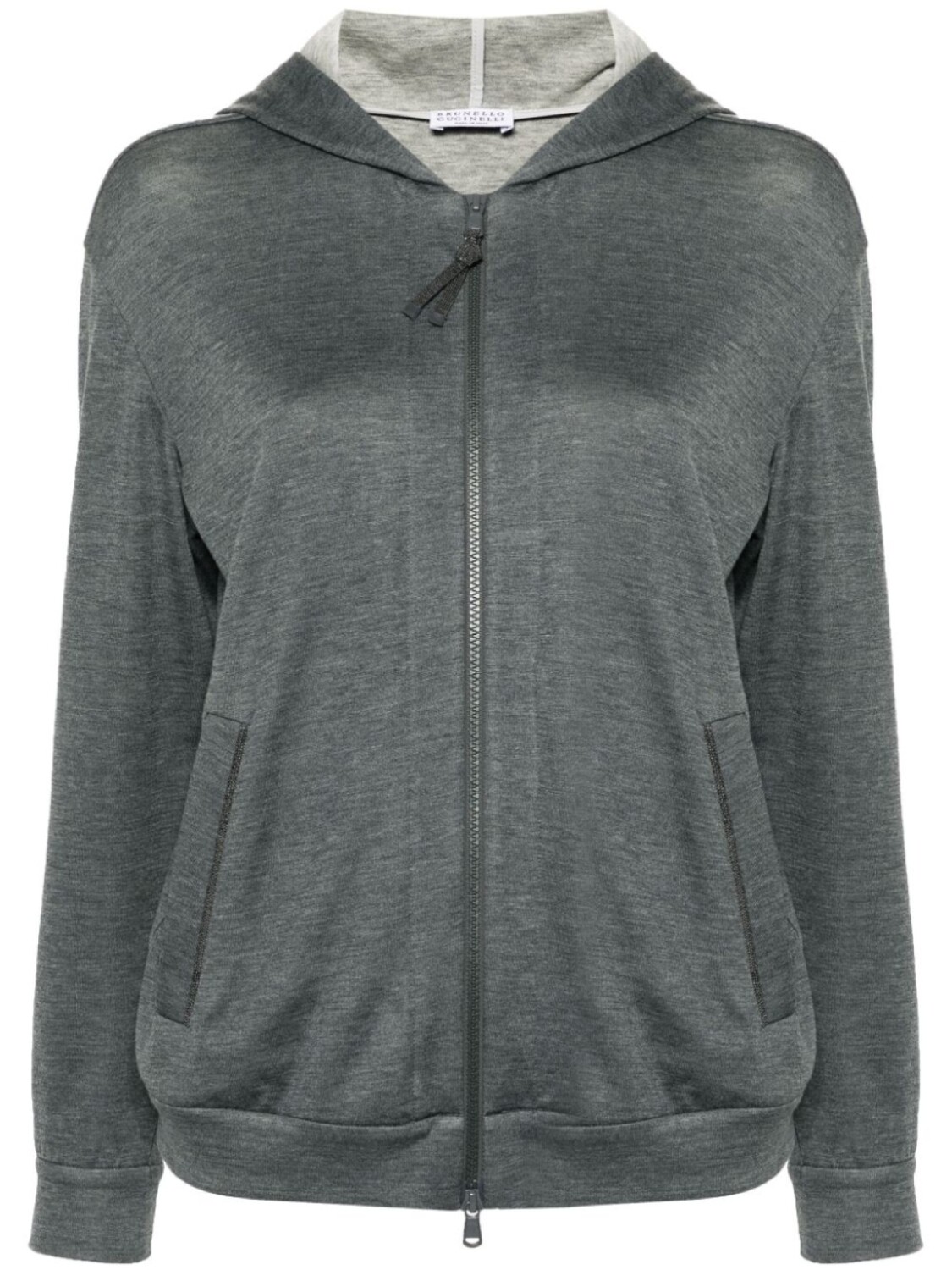 

Brunello Cucinelli худи с декором Monili, серый