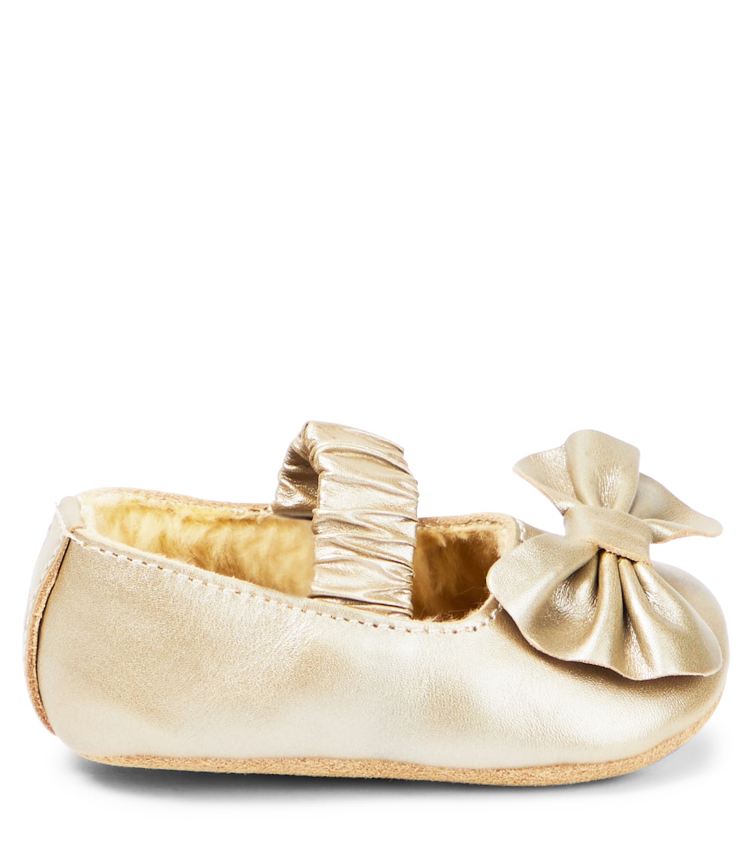 Балетки Baby Neni из металлизированной кожи Donsje, Champagne Metallic Leather — фото 3