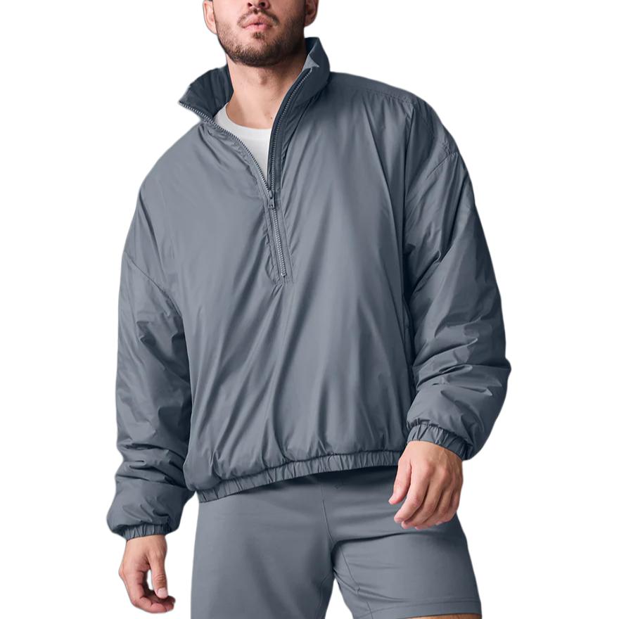 

Alo Yoga Лёгкая полузастёжка худи для мужчин, Steel Gray/Steel Grey