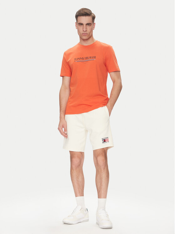 Спортивные шорты обычного кроя American MW0MW39862 Tommy Hilfiger, экрю — фото 2