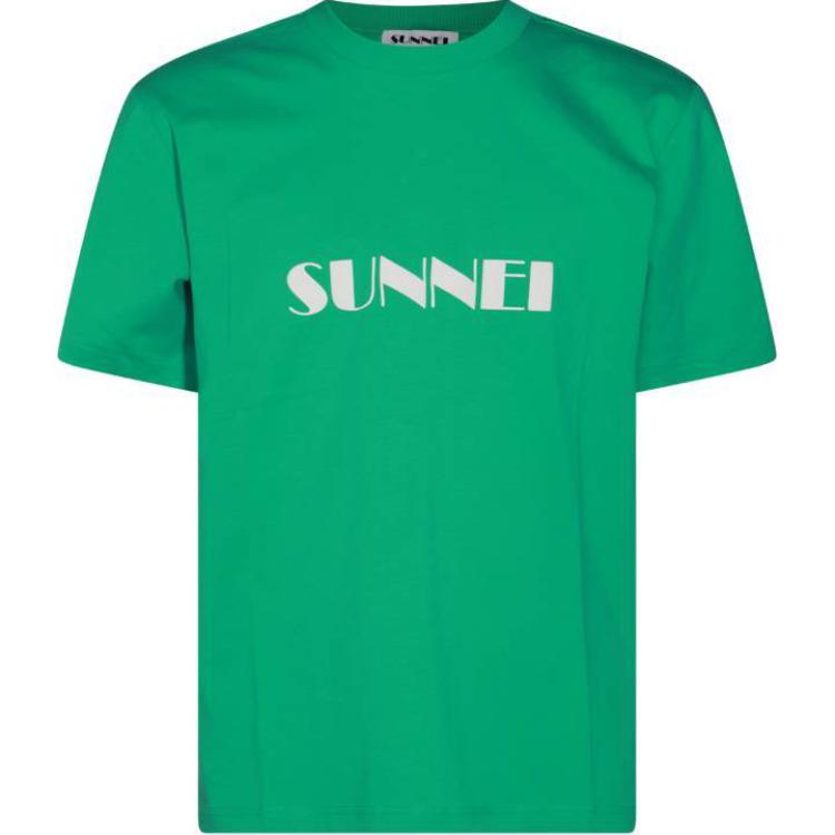 

Футболка с большим лого, спрей Sunnei, изумруд