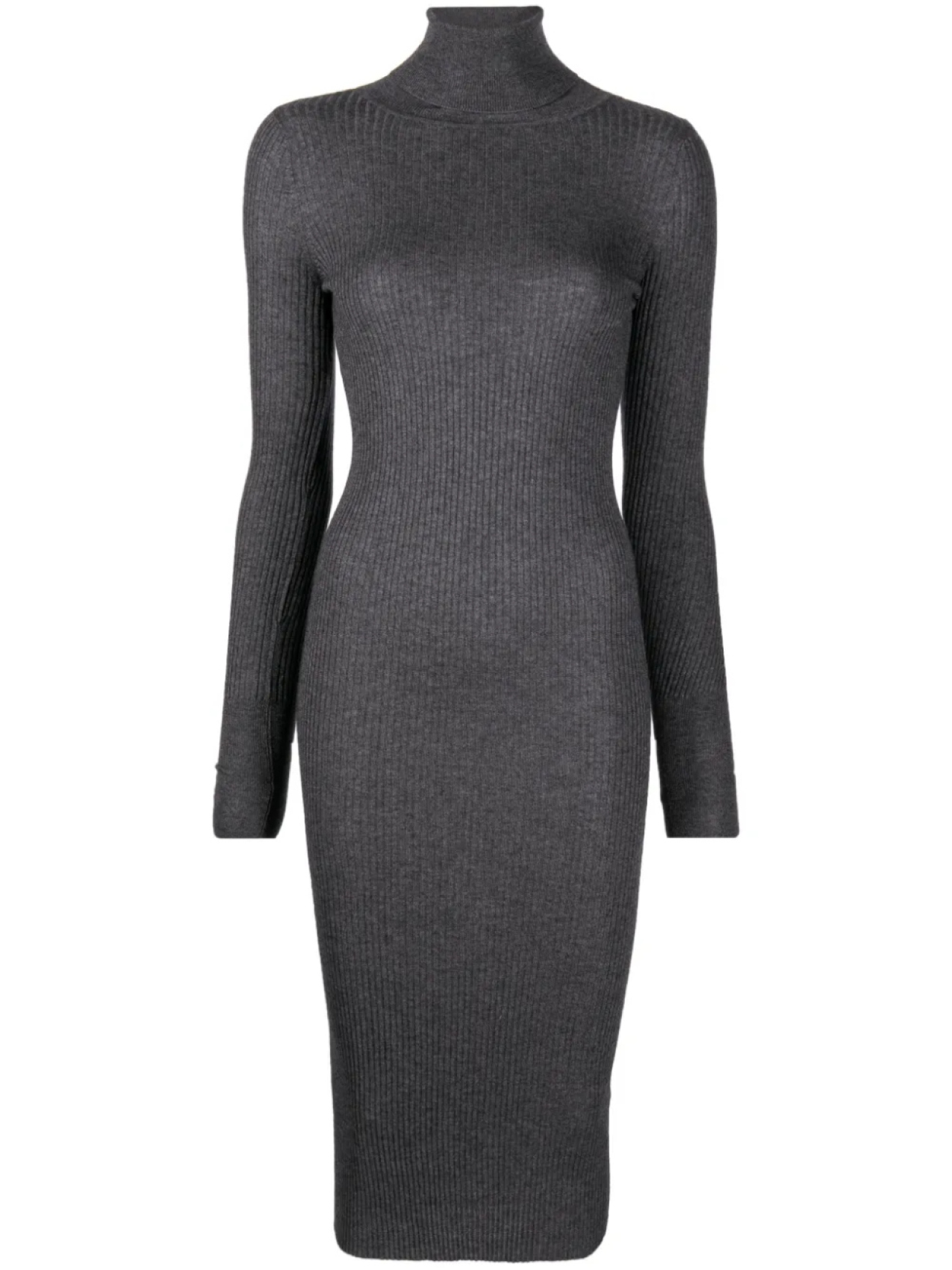 

Wild Cashmere платье миди в рубчик, серый