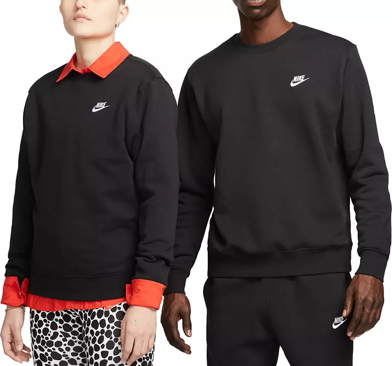 

Мужская флисовая толстовка с круглым вырезом Nike Sportswear Club, черный/белый