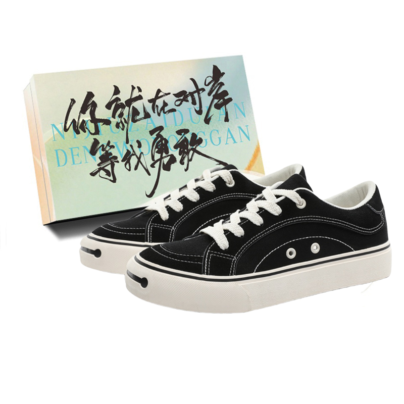 

JimiXiong Мужские лоу-топ скейтборд кроссовки черные с коробкой, цвет Black+Shoe Box