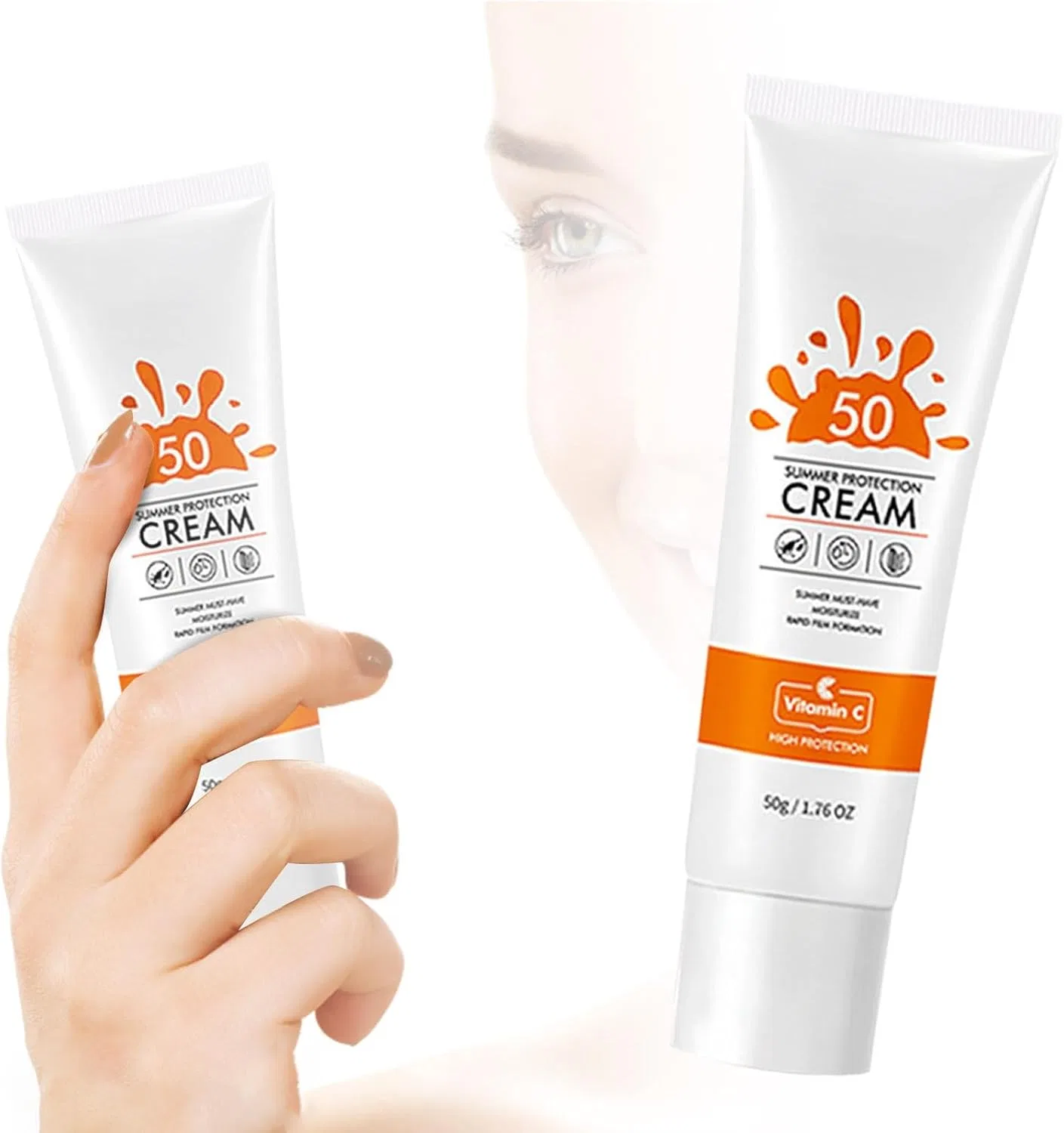 Солнцезащитный крем для лица и тела SPF, легкая текстура, Generic, 70 г, белый