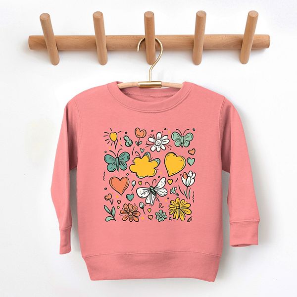 Толстовка для малышей с цветами и бабочками The Juniper Shop, Pink — фото 3