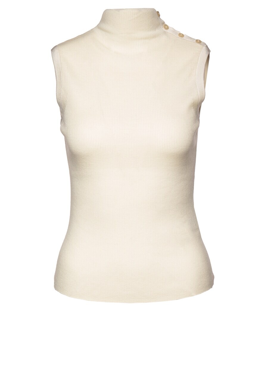 

Вязаный топ BOSS Knitted Top Fermesa, натуральный белый