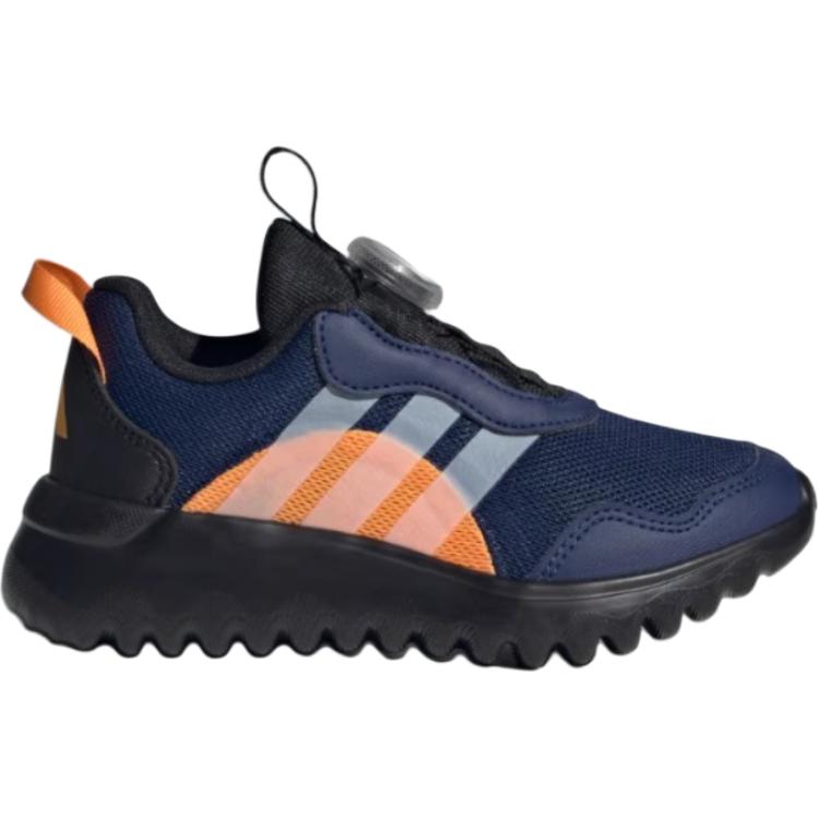 Adidas Кроссовки Activefle с низким верхом, противоскользящие, износостойкие, детские, черно-белые, темно-синие — фото 2