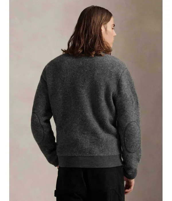 Шерстяной кардиган relaxed fit Polo Ralph Lauren, графитовый — фото 3