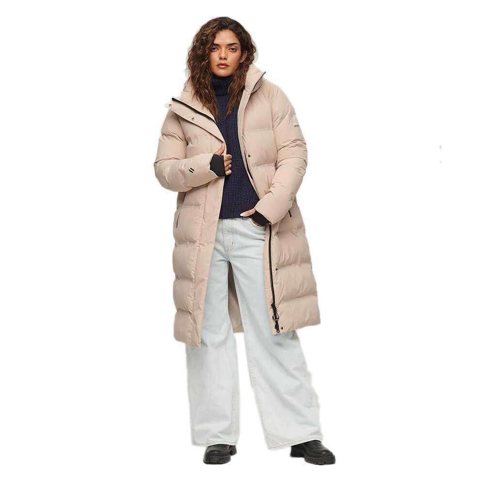 

Пуховик Superdry Longline, бежевый