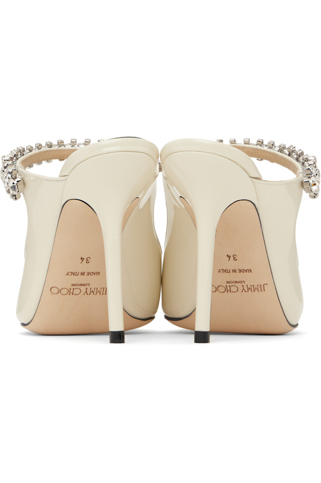 эксклюзивная модель off-white bing 100 mules от Ssense Jimmy Choo, цвет latte — фото 2