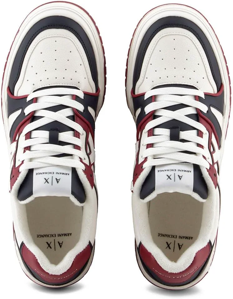 Мужские кроссовки Armani Exchange Basket, кремовый/темно-синий — фото 4