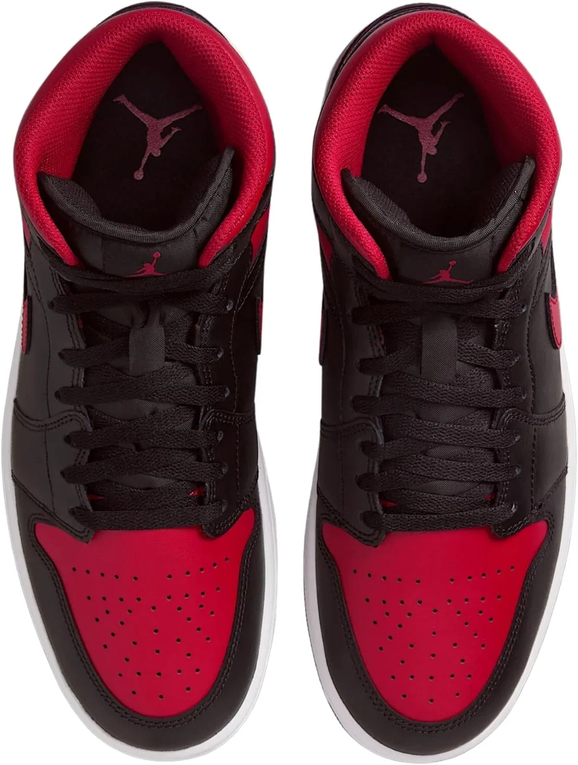 Мужские кроссовки Nike Air Jordan 1 Mid, Black/Summit White/Varsity Red — фото 3