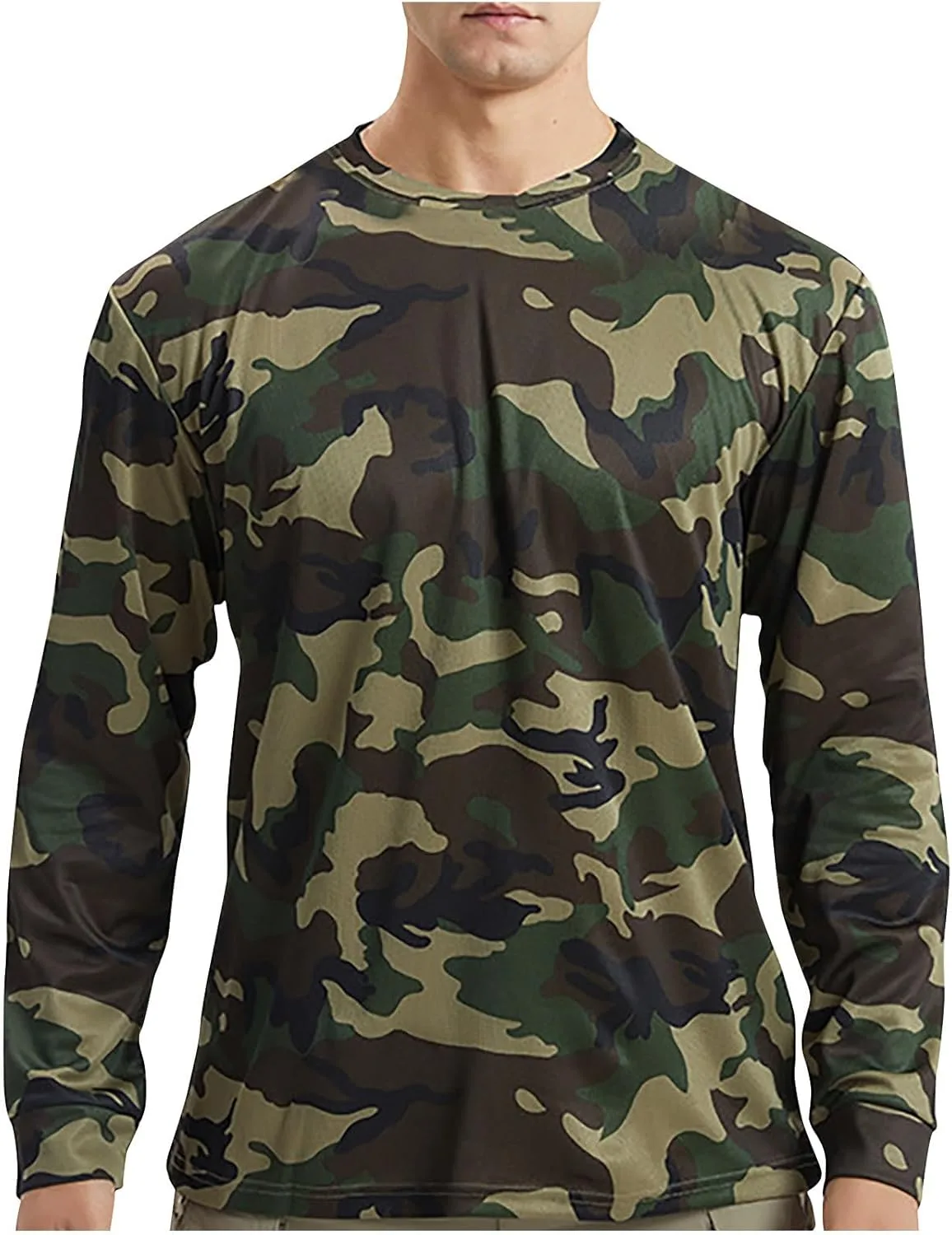 

Мужская рубашка с камуфляжным принтом, летняя, с длинным рукавом и защитой от ультрафиолета