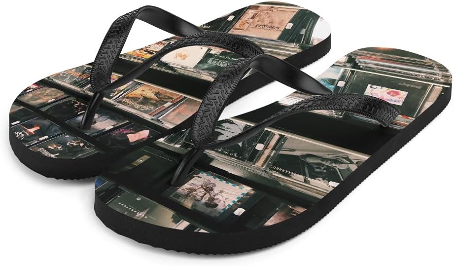 Вьетнамки 1980-х CD Store - Винтажные вьетнамки с логотипом музыкального магазина CD для мужчин и женщин, для пляжа, бассейна и душа Dressed Up Mule, белый — фото 2
