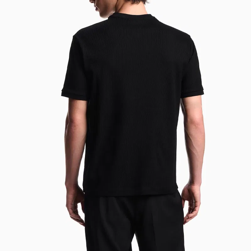 Футболка Asv jersey с вертикальным жаккардовым узором EMPORIO ARMANI, Black — фото 4