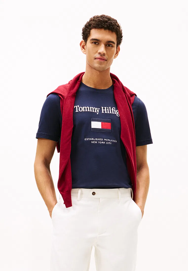 Футболка с вышивкой, Tommy Hilfiger, цвет Desert Sky