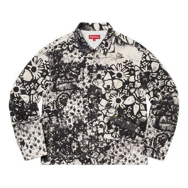 

Куртка x christopher wool denim work jacket 'white black' Supreme, белый