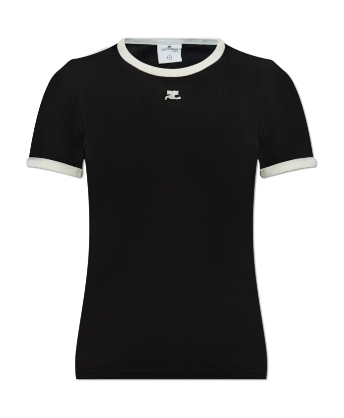 

Футболка с контрастными элементами от Signature Courrã¨Ges, черный