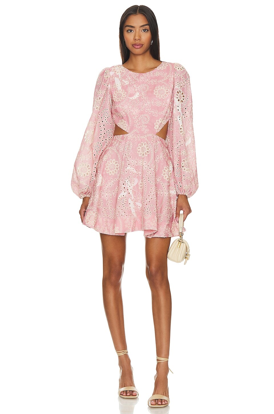 

Платье мини Bardot Mila Broderie, цвет Pale Blush