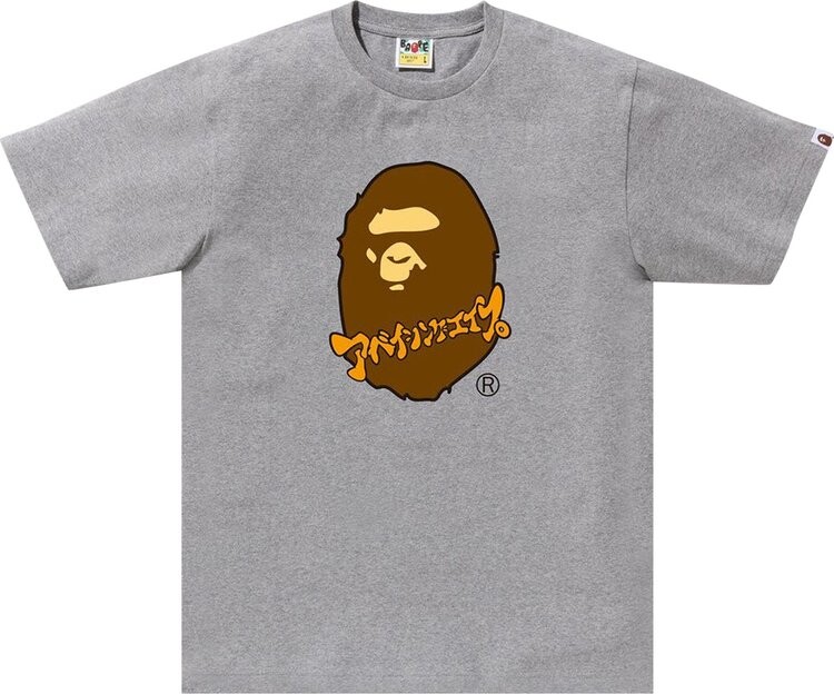 

Футболка BAPE Katakana Ape Head 'Grey', серый