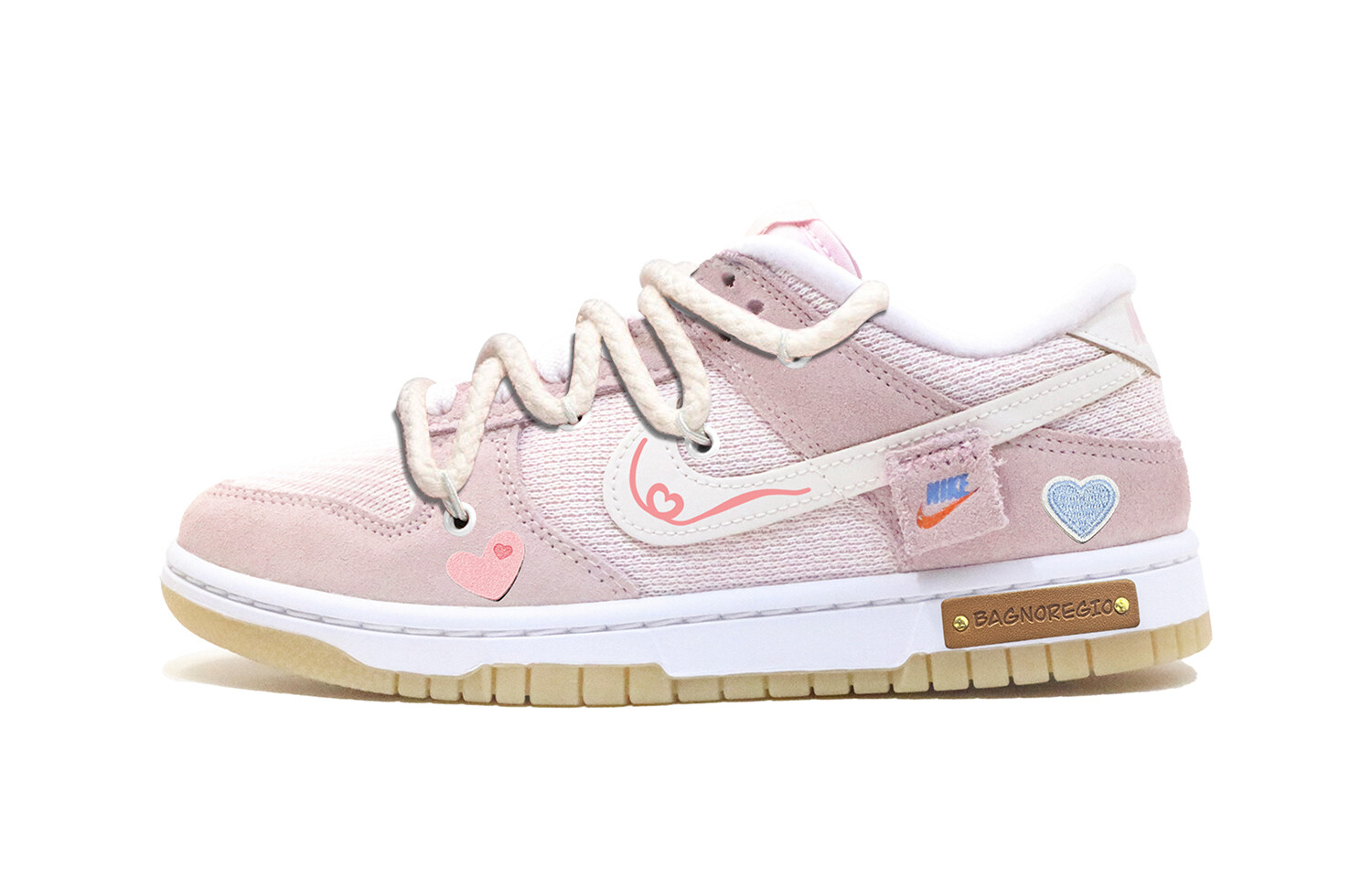 

Кроссовки для скейтбординга Dunk женские с низким верхом розовый/белый Nike
