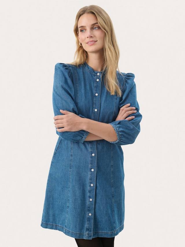 

Мини-платье из джинсовой рубашки polla Part Two, цвет Medium Blue