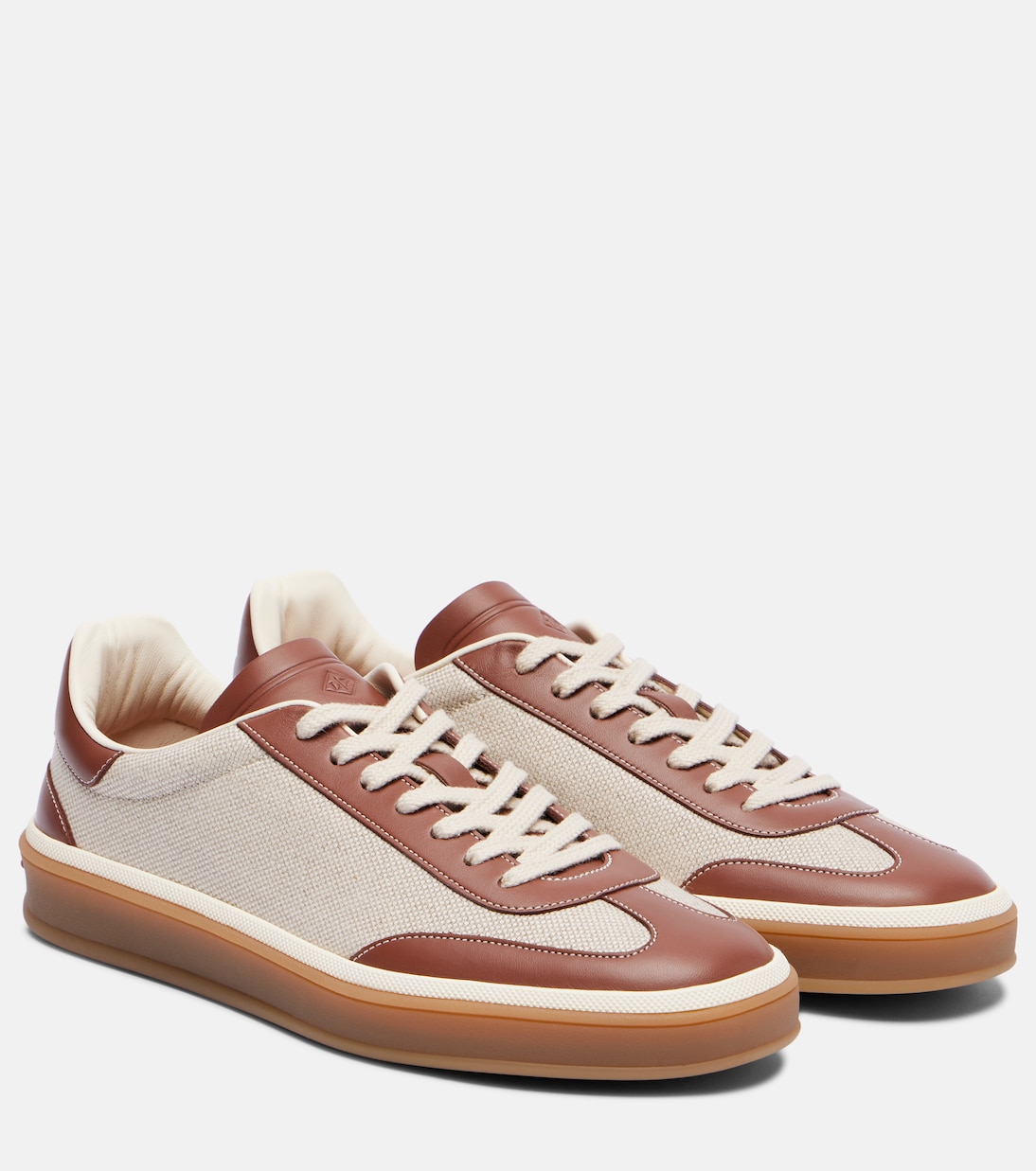 Кроссовки Tennis Walk с кожаными вставками Loro Piana, Natural\Caramel Suga