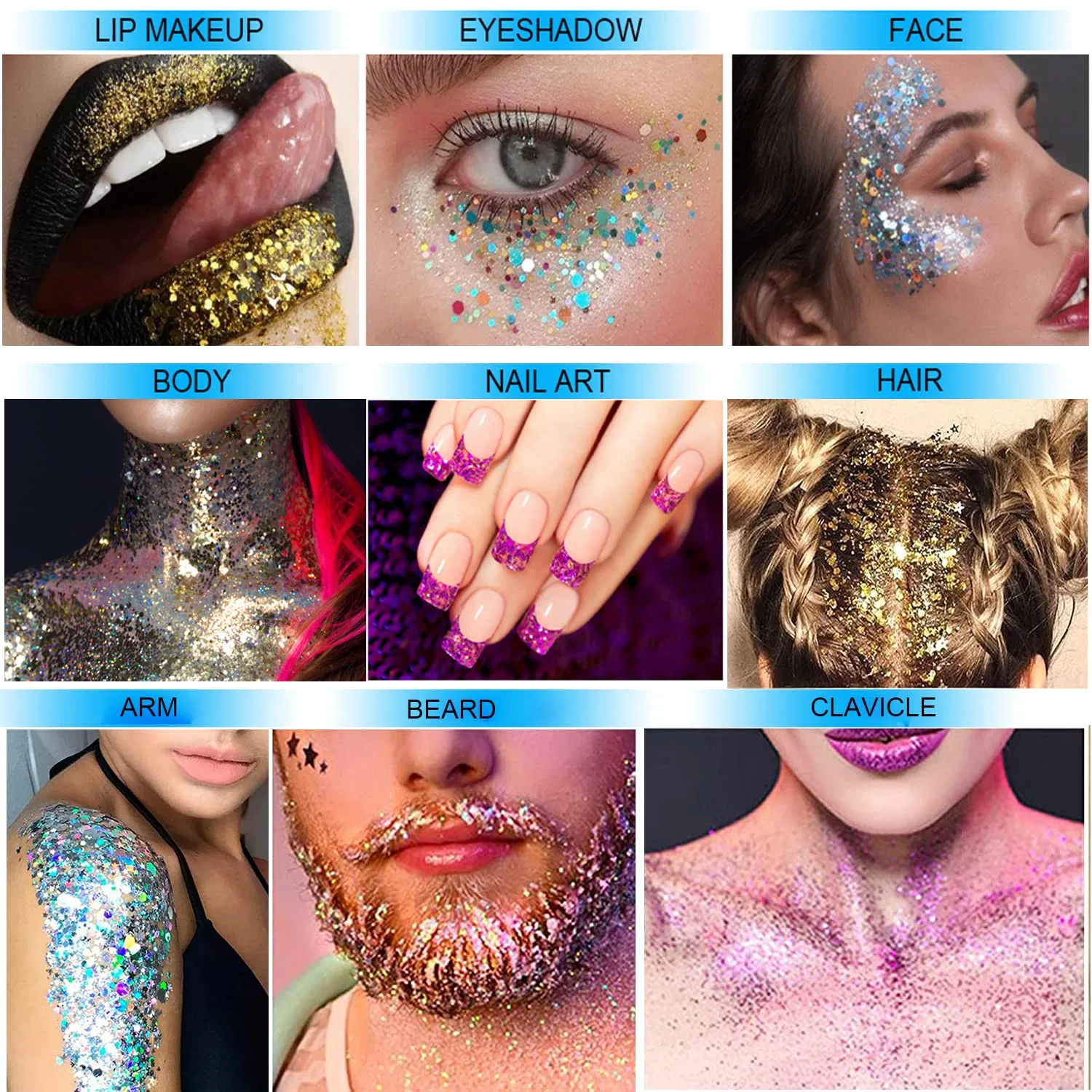 Жидкие блестки для тела и лица «Mermaid Sequins» Gl-Turelifes, Set B — фото 4