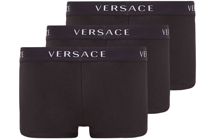 Versace Комплект из 3 мужских боксерских шорт черного цвета — фото 3