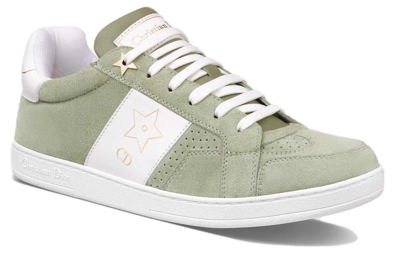 Звездные платформенные кроссовки низкие женские светлый кактусовый зеленый DIOR — фото 3