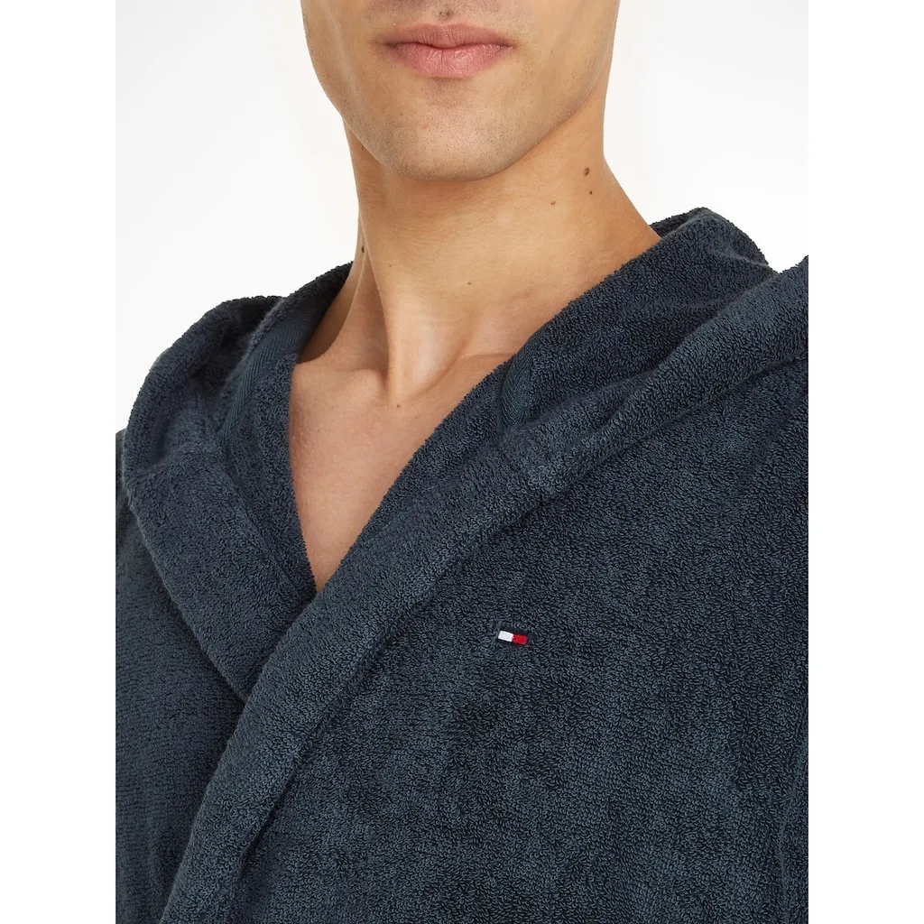 Комплект мужского халата с поясом и накладными карманами Tommy Hilfiger Underwear, Navy — фото 3