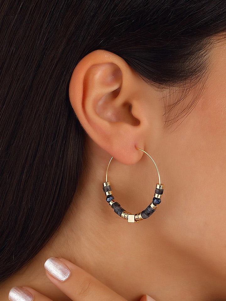 

Позолоченные серьги-кольца с кристаллами Nakkash