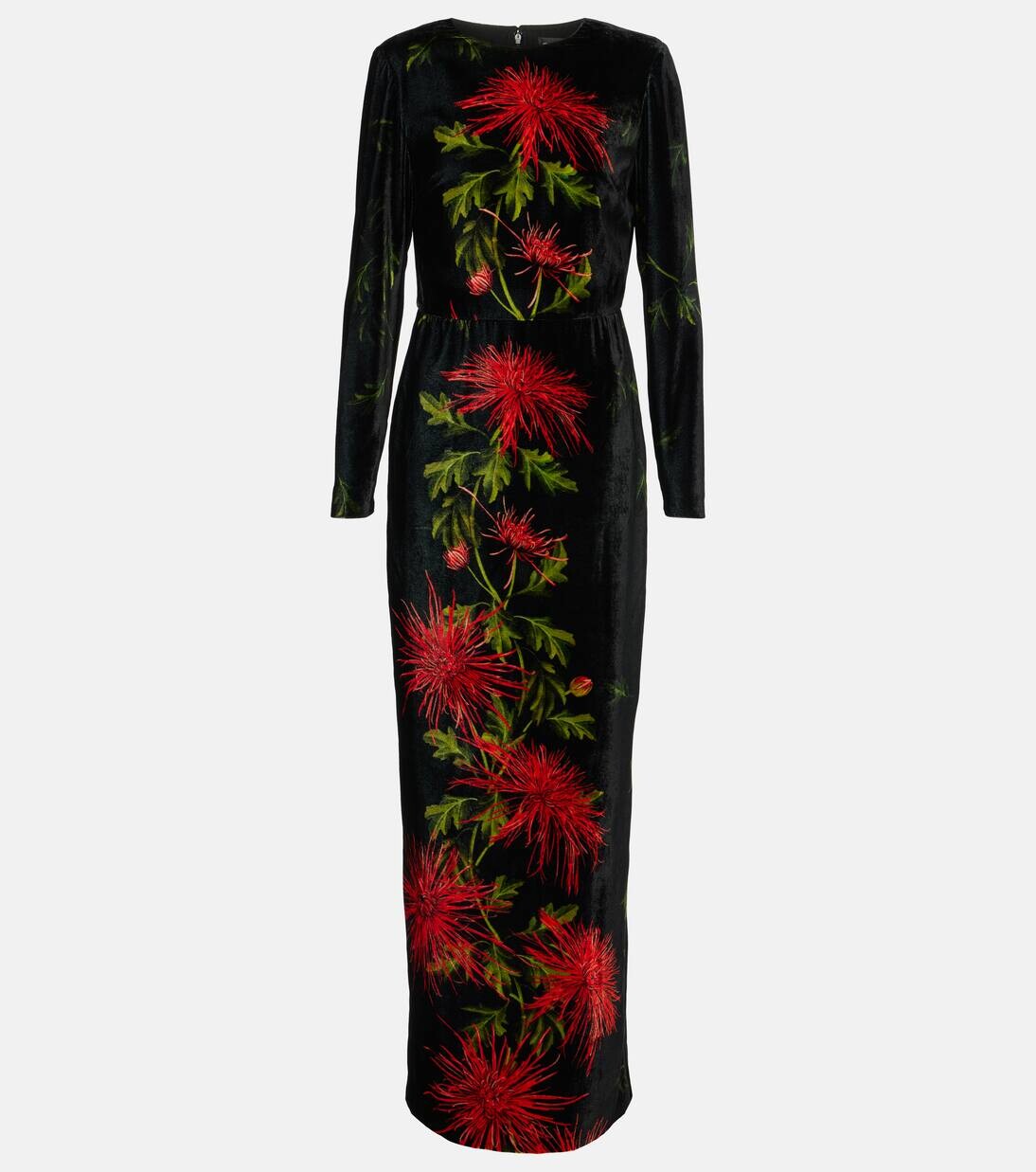 

Вышитое бархатное платье Oscar De La Renta, цвет red/black