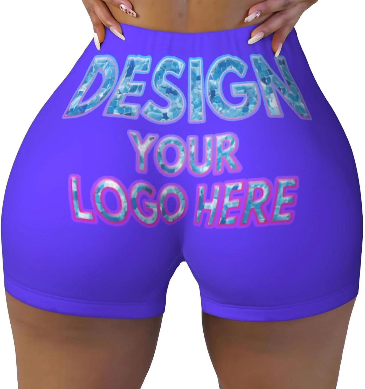 

Кастомные шорты для йоги для женщин, High Waisted, 2 Sides Print