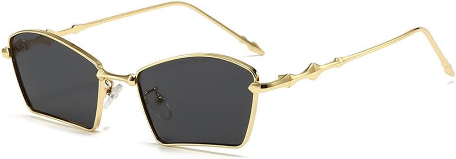 

Женские солнцезащитные очки веерообразной формы в моде 2027 года, металлические оправы, винтажные квадратные мужские солнцезащитные очки, очки для вождения для женщин MTZJH, Gold Black