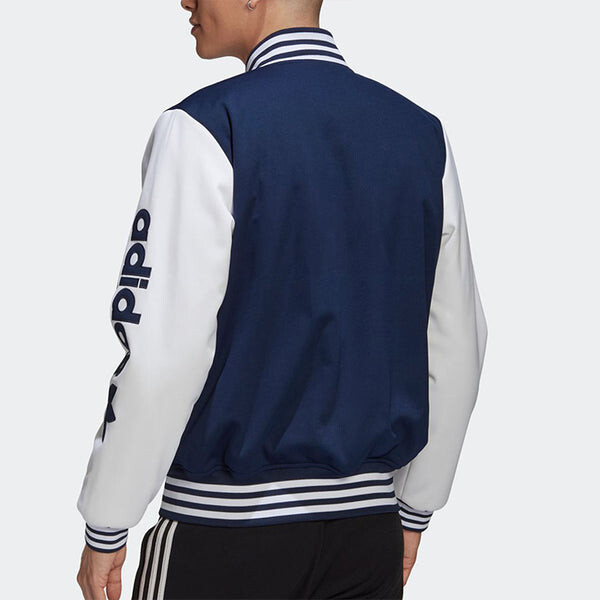 Куртка adidas originals Varsity Bomber Sports Jacket Blue, синий — фото 4