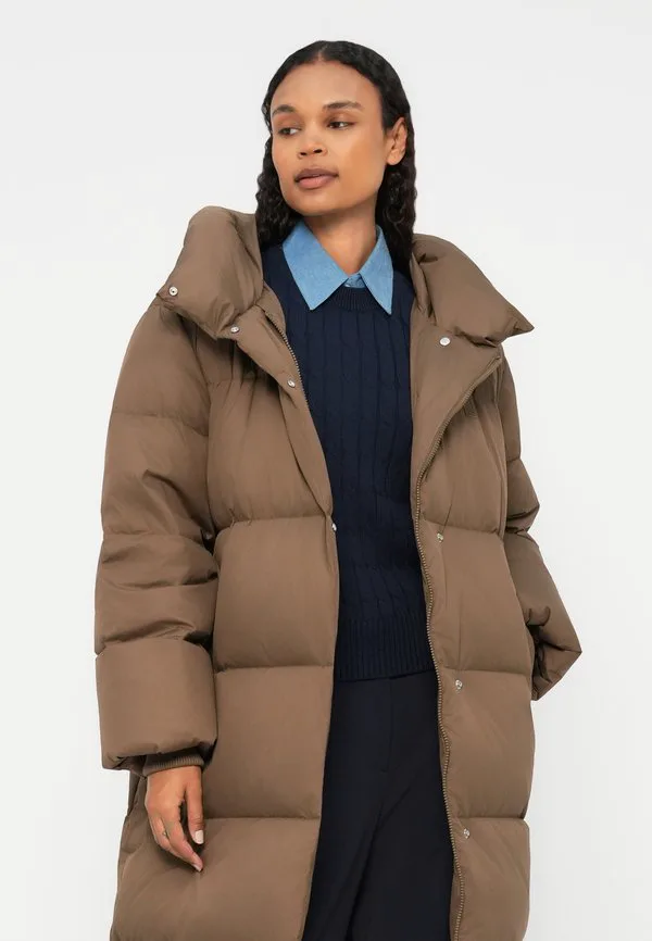 Водоотталкивающее пуховое пальто-накидка с длинным кроем Tommy Hilfiger, Nordic Taupe — фото 4
