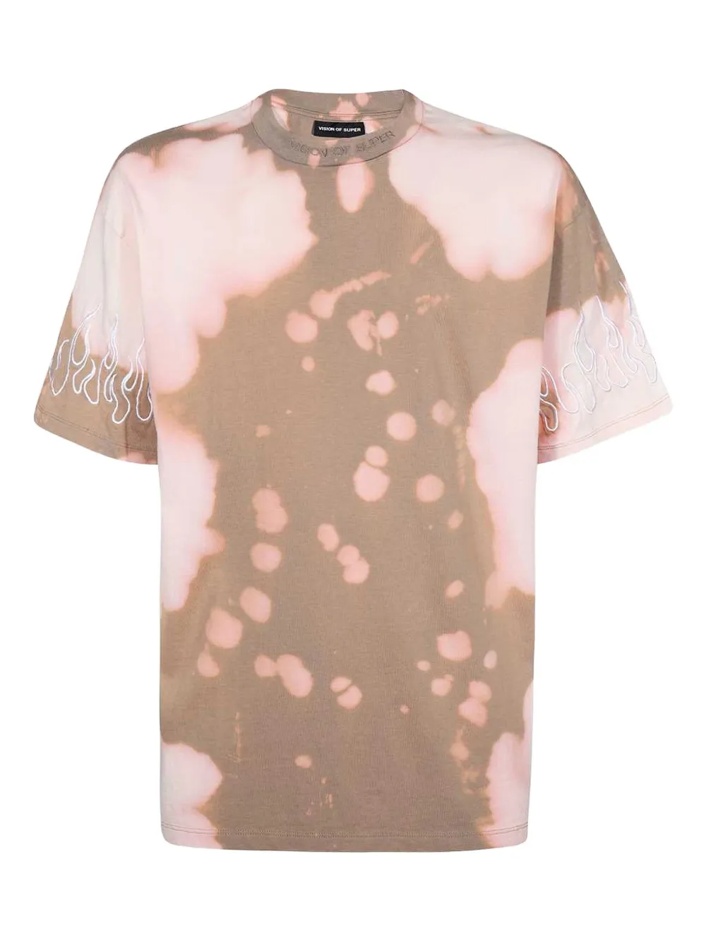 

Отбеленная футболка с вышивкой в виде пламени Vision Of Super, коричневый