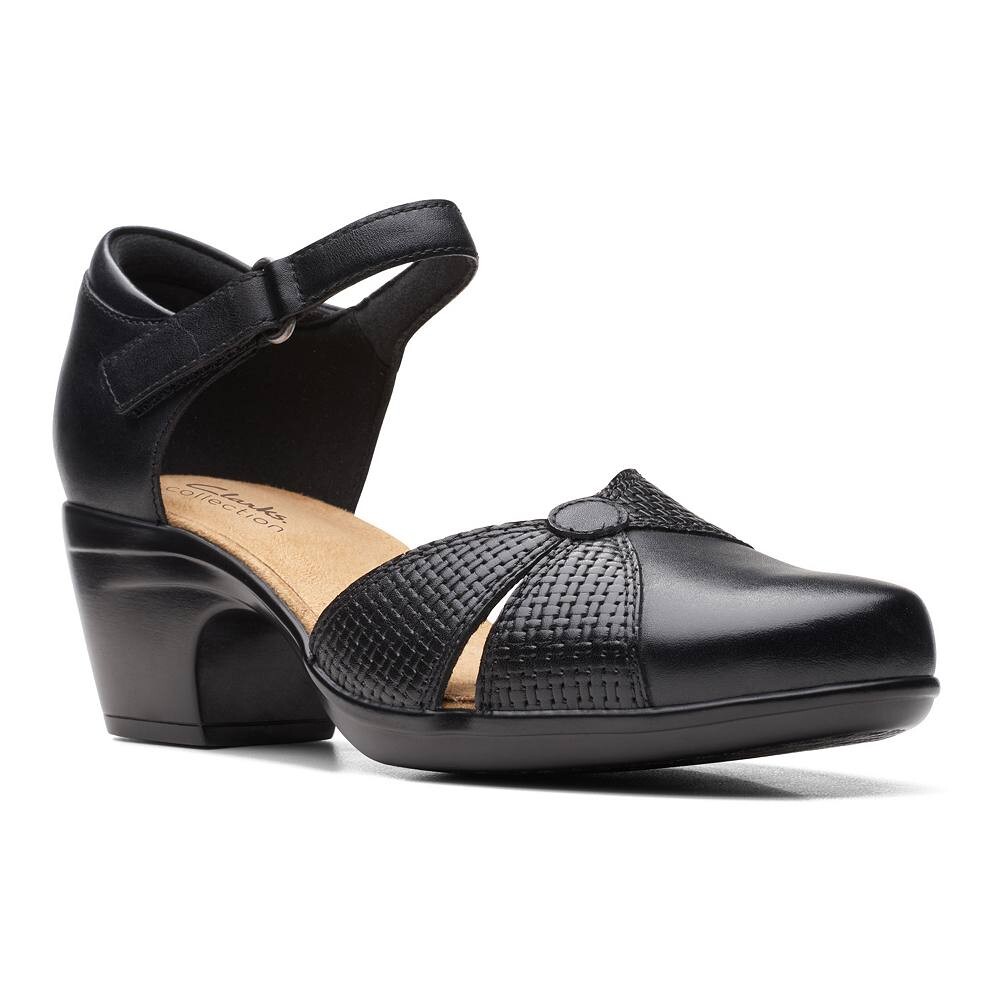 Женские кожаные туфли Clarks Emily Rae с ремешком на щиколотке, черный