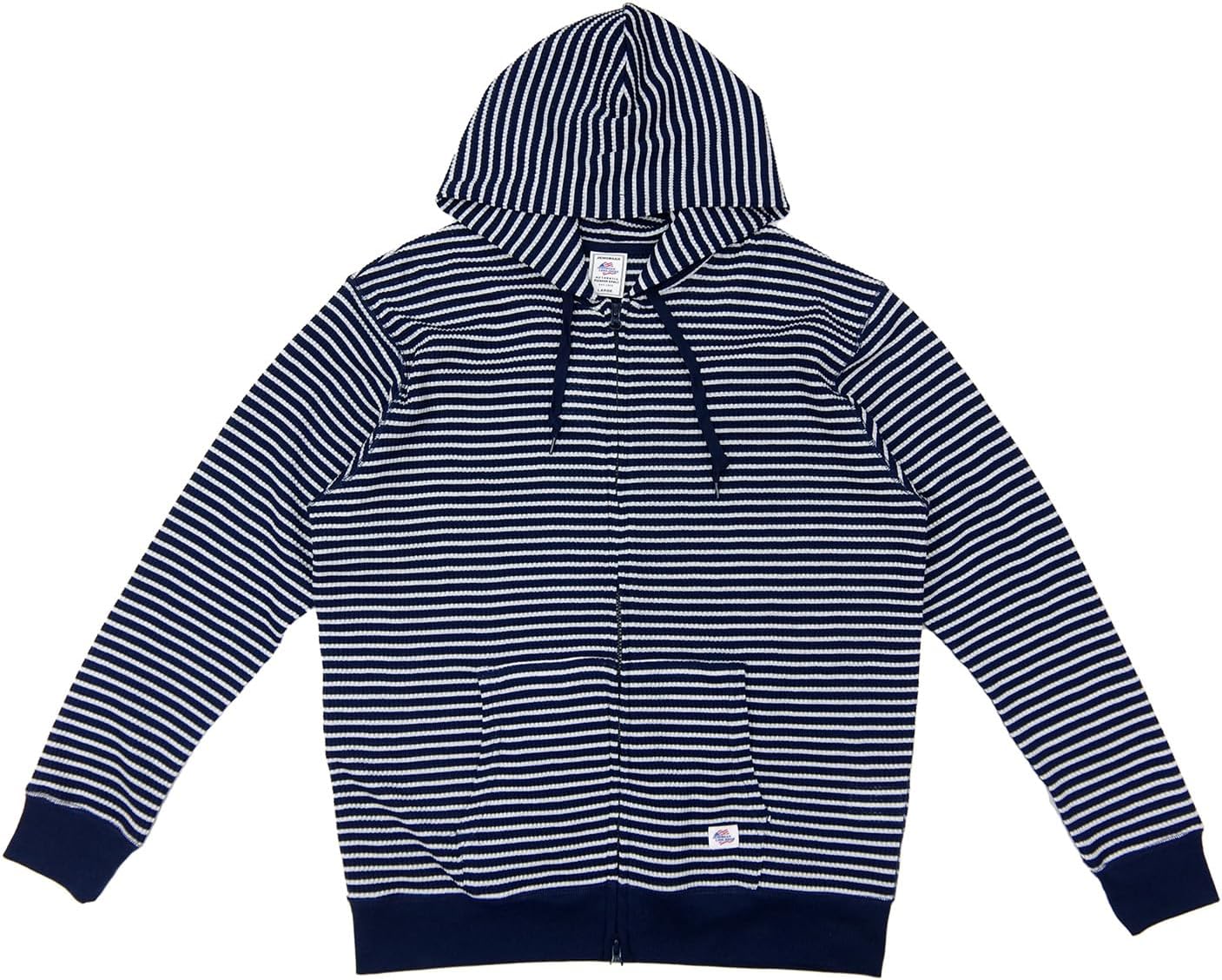 

Худи на молнии с вафельной каймой от J.E. Morgan Jemorgan, темно-синий/белый