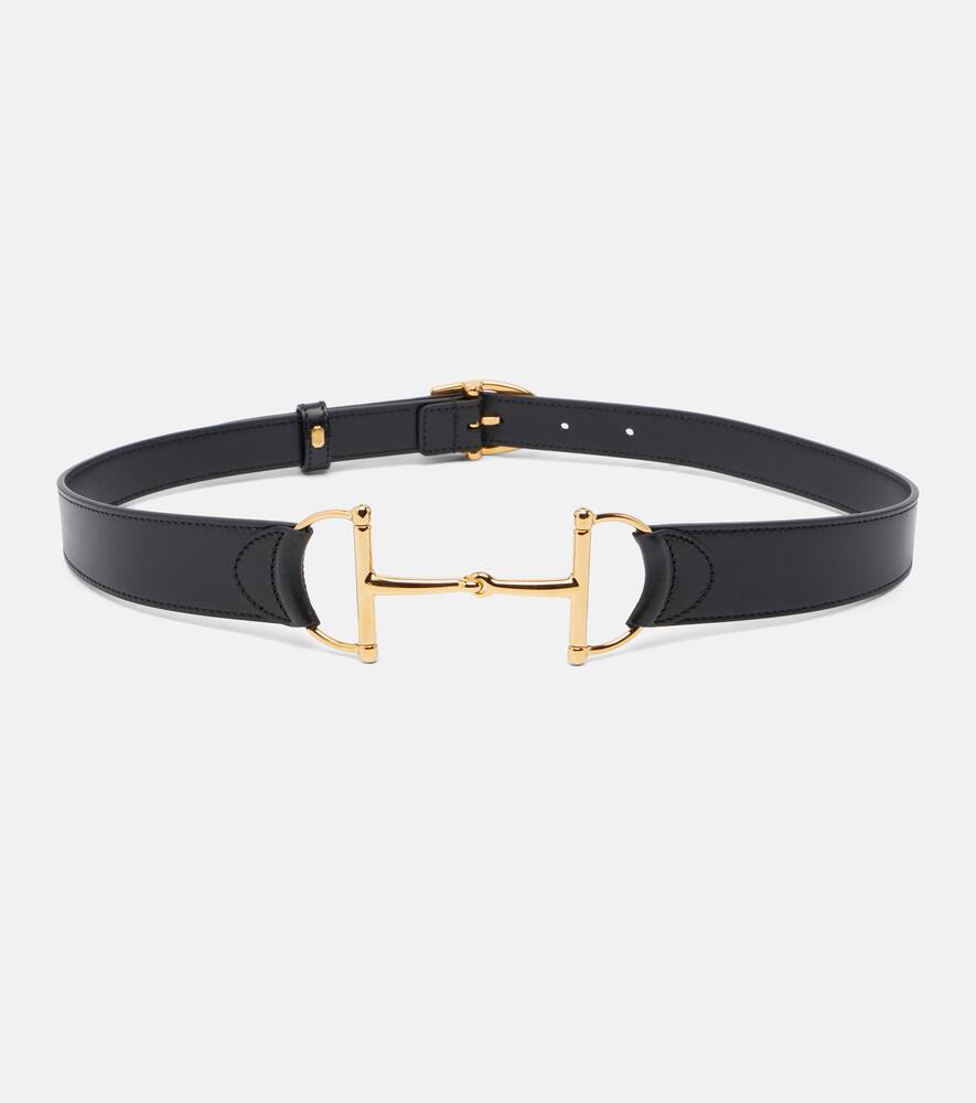 

Кожаный ремень с подвеской Horsebit Gucci, Black