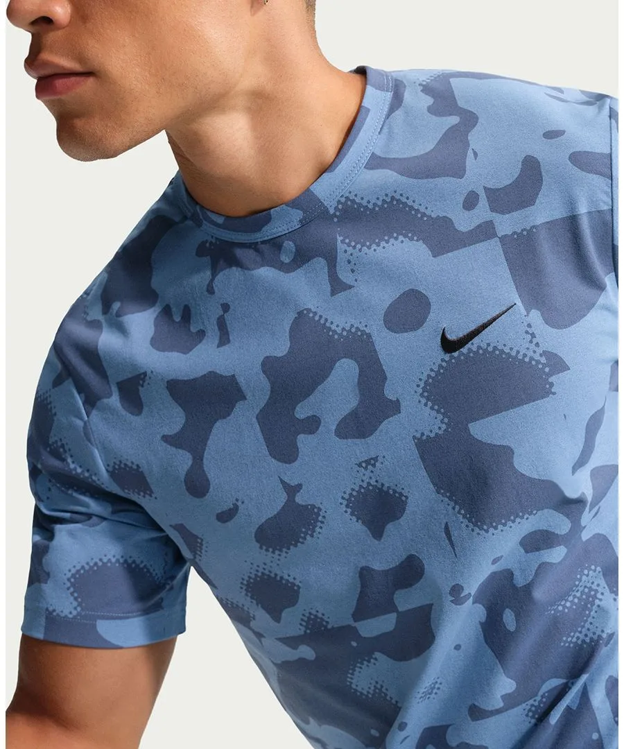 Мужская тренировочная футболка Hyverse Dri-FIT UV с коротким рукавом и круглым вырезом Nike, work синий/diffused синий/черный — фото 3