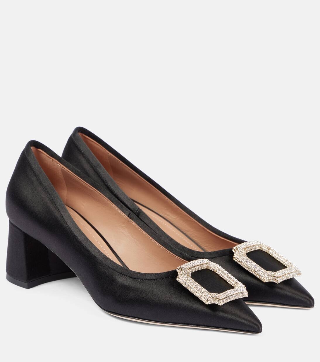 Туфли-лодочки Lina 45 из атласа с декором Malone Souliers, черный