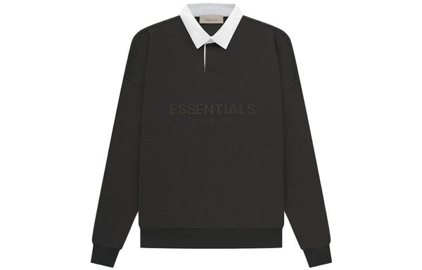 Рубашка ss23 waffle long sleeve polo shirt 'off-black' Fear Of God Essentials, черный — фото 2