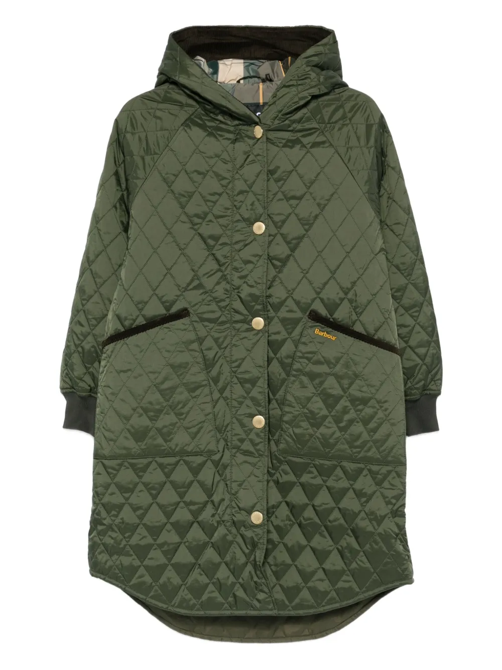 

Стеганая куртка с капюшоном Barbour, зеленый