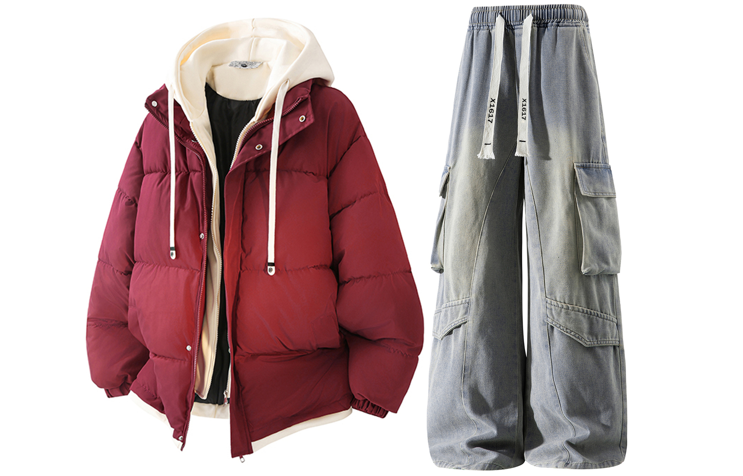 

Толстовка Casual Sportswear утепленная с флисовой подкладкой X1617, burgundy top+желтый mud pants